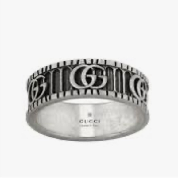 🌟GUCCI RING WITH DOUBLE G IN SILVER - Picture 1 of 9